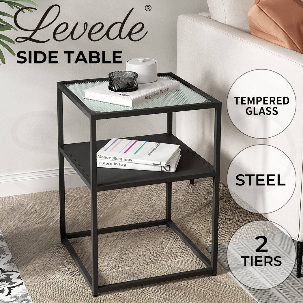 Levede Side Table Open Design Steel - Levede