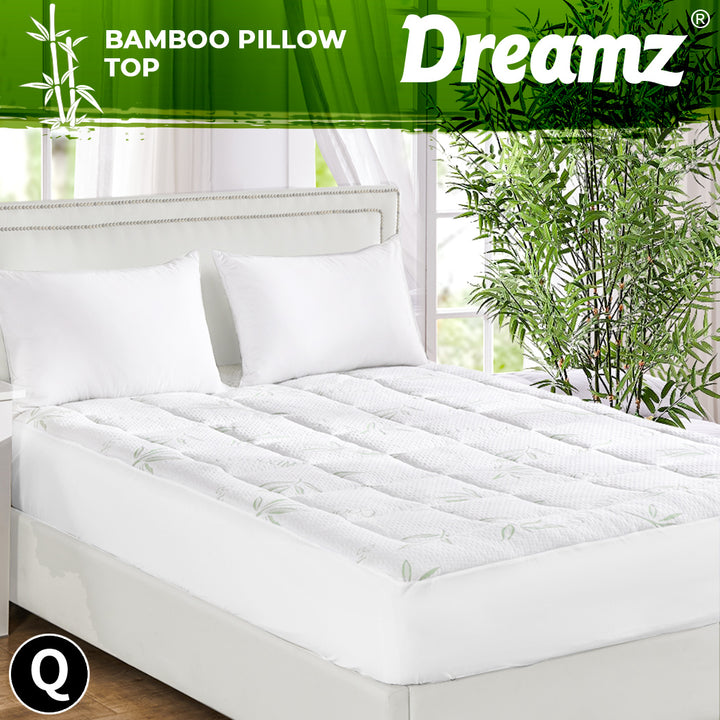 Dreamz Bamboo Pillowtop Mattress Topper Queen