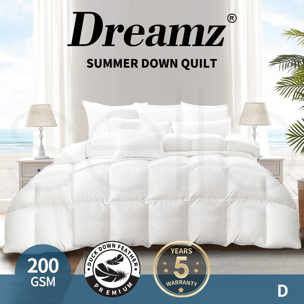 DreamZ Duck Down Feather Quilt 200GSM - Levede