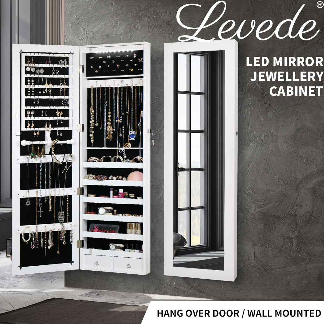 Levede Mirror Jewellery Cabinet Makeup - Levede