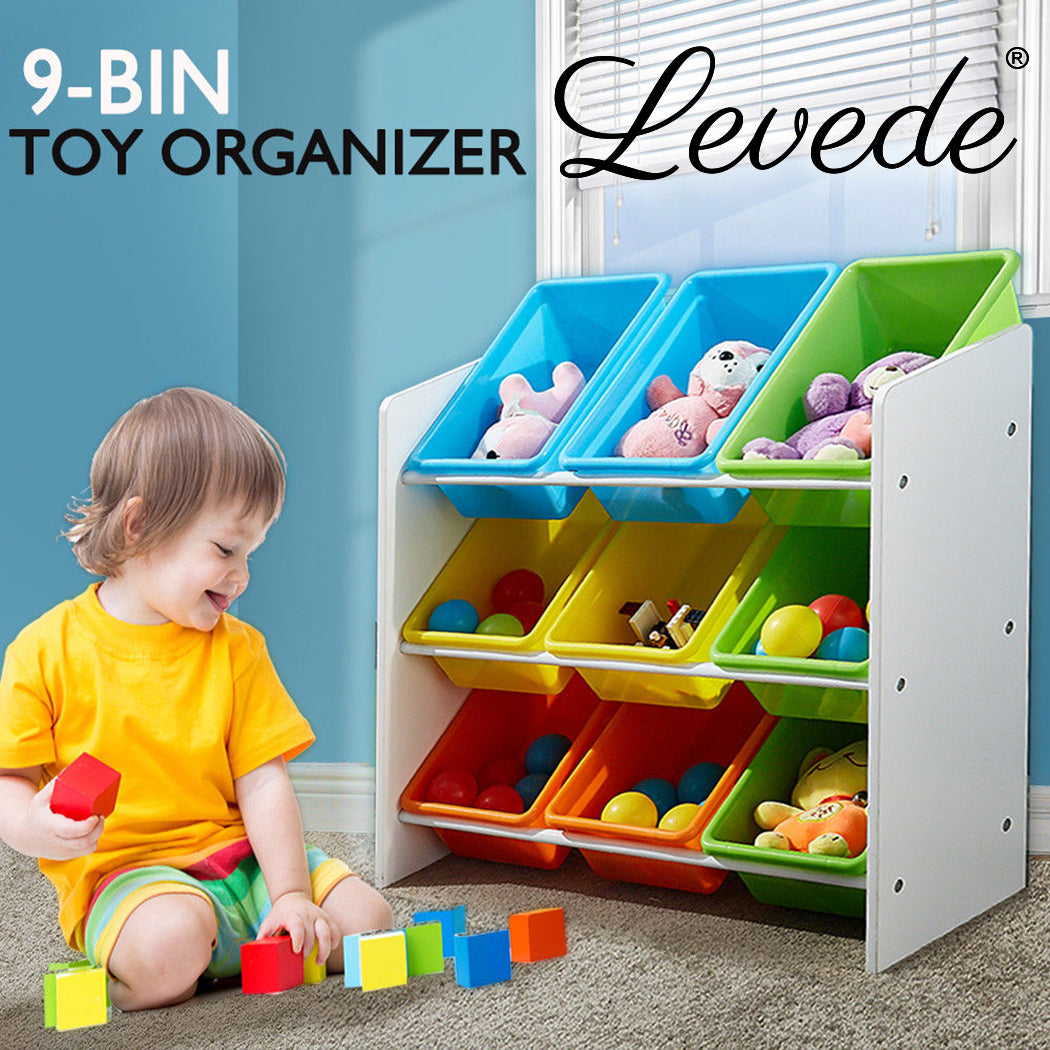 Levede 9 Bins Kids Toy Box Bookshelf - Levede