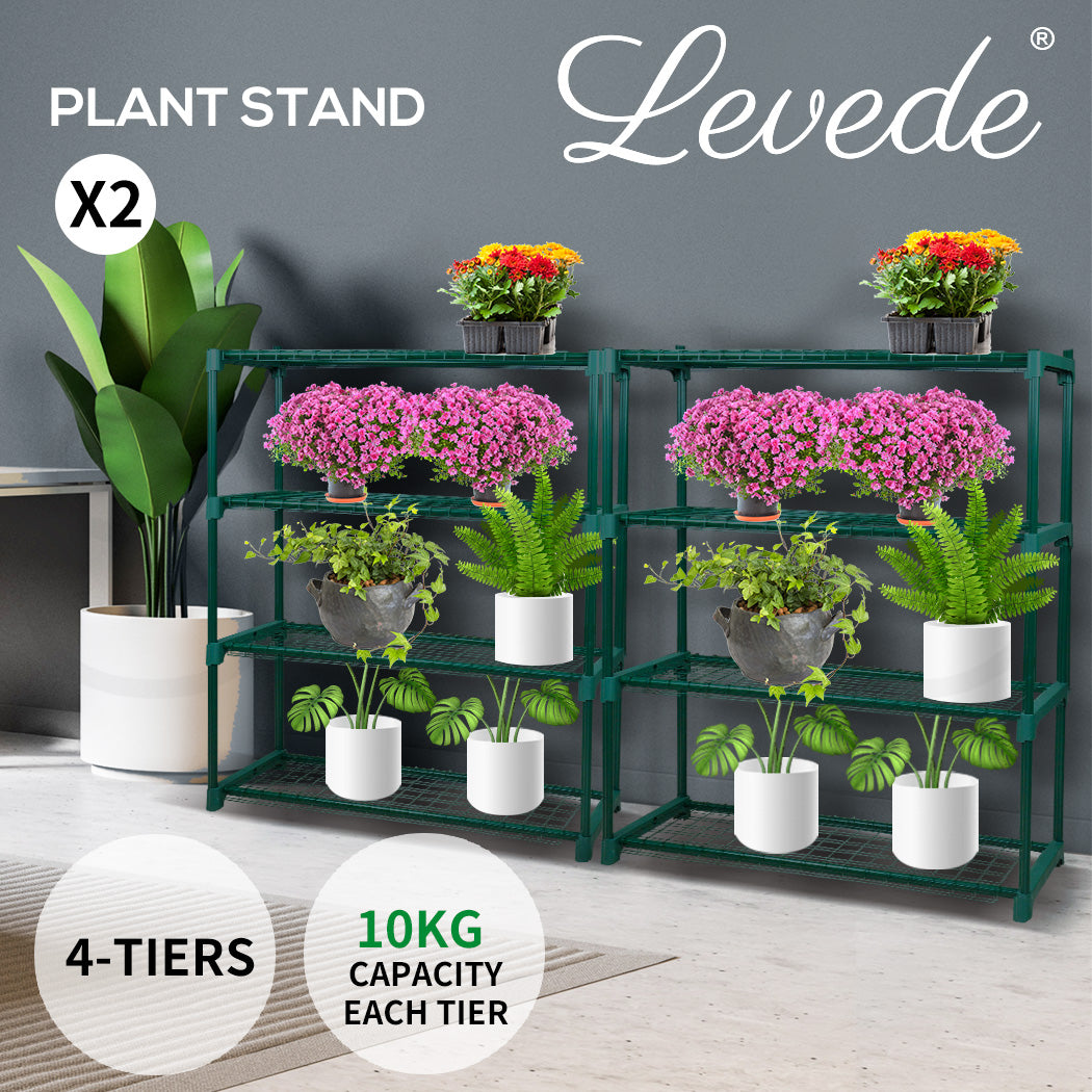 Levede 2x 4 Tier Plant Stand Shelves - Levede