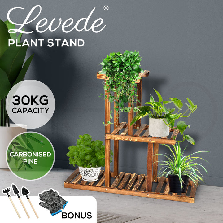 Levede 3-Tier Plant Stand Wood Wooden - Levede