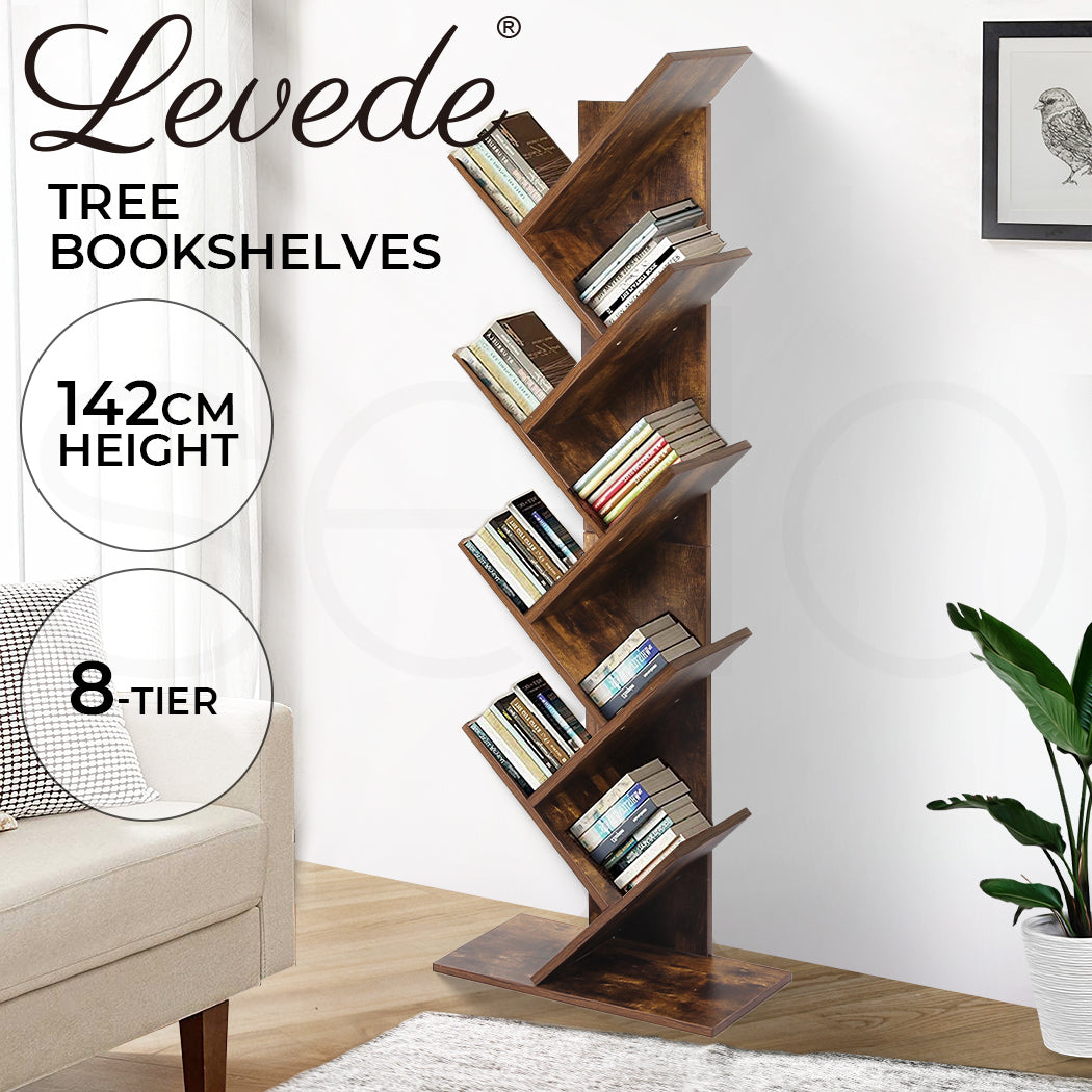 Levede Bookshelf Wooden Tree Bookcase - Levede