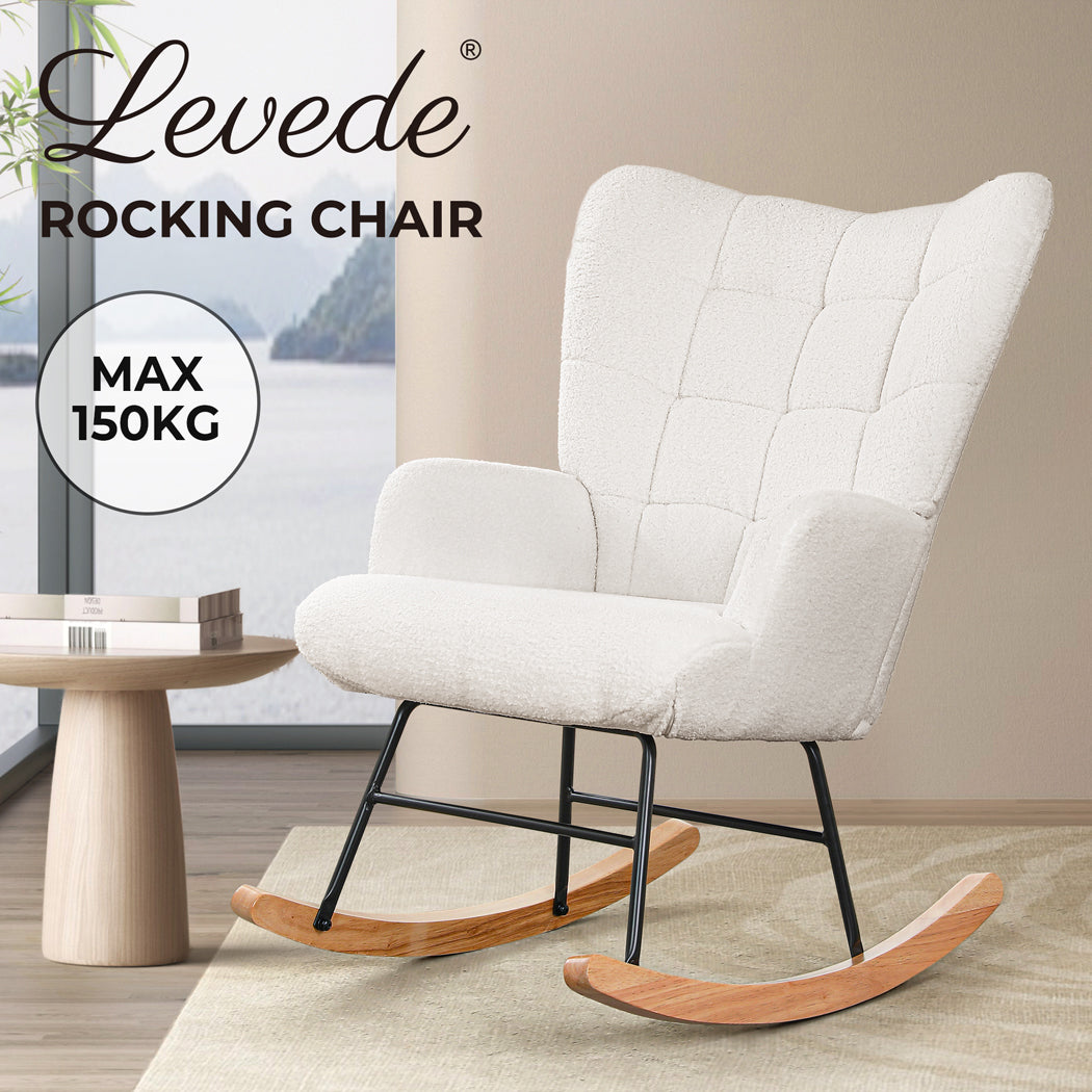 Levede Fleece Rocking Chair - Levede