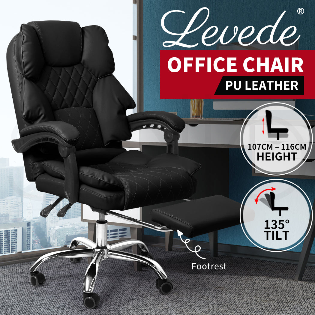 Levede Gaming Chair Office Computer with Footrest and No Footrest Options - Levede