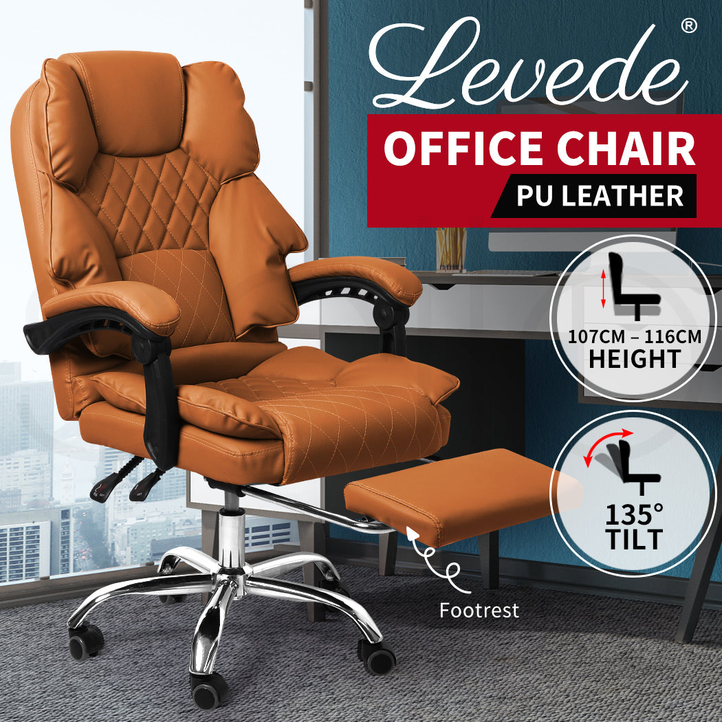 Levede Gaming Chair Office Computer with Footrest and No Footrest Options - Levede