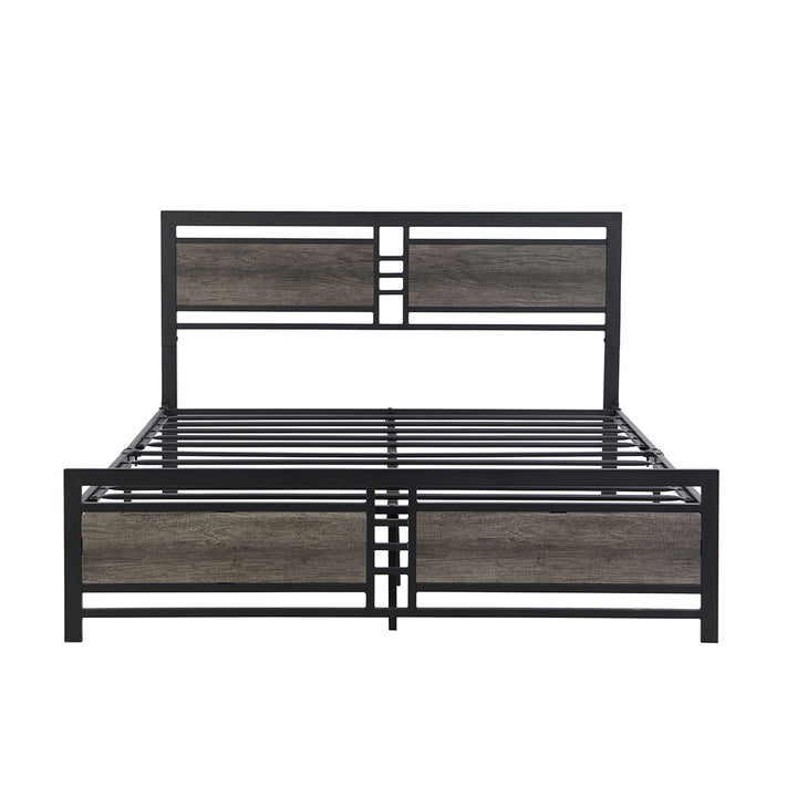 Industrial Queen Bed Frame - Dark Grey