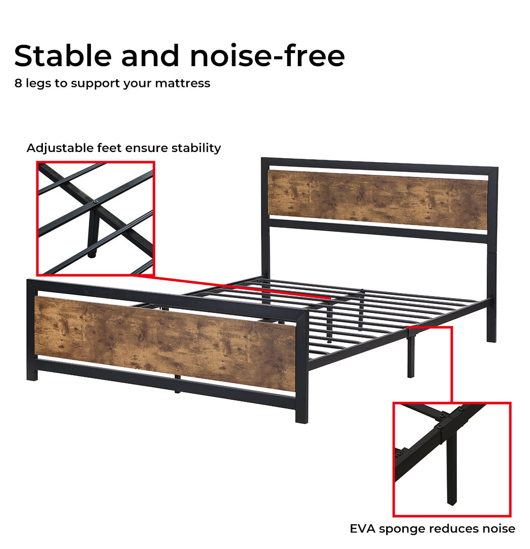 Industrial Rustic Metal Bed Frame joints