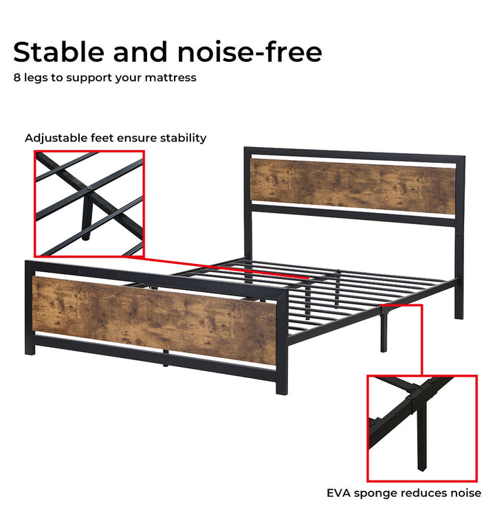 Industrial Rustic Metal Bed Frame joints