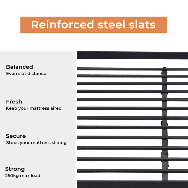 Industrial Rustic Metal Bed Frame slats