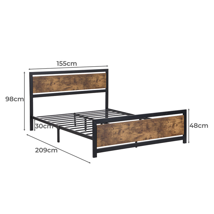 Industrial Rustic Queen Metal Bed Frame Dimensions 