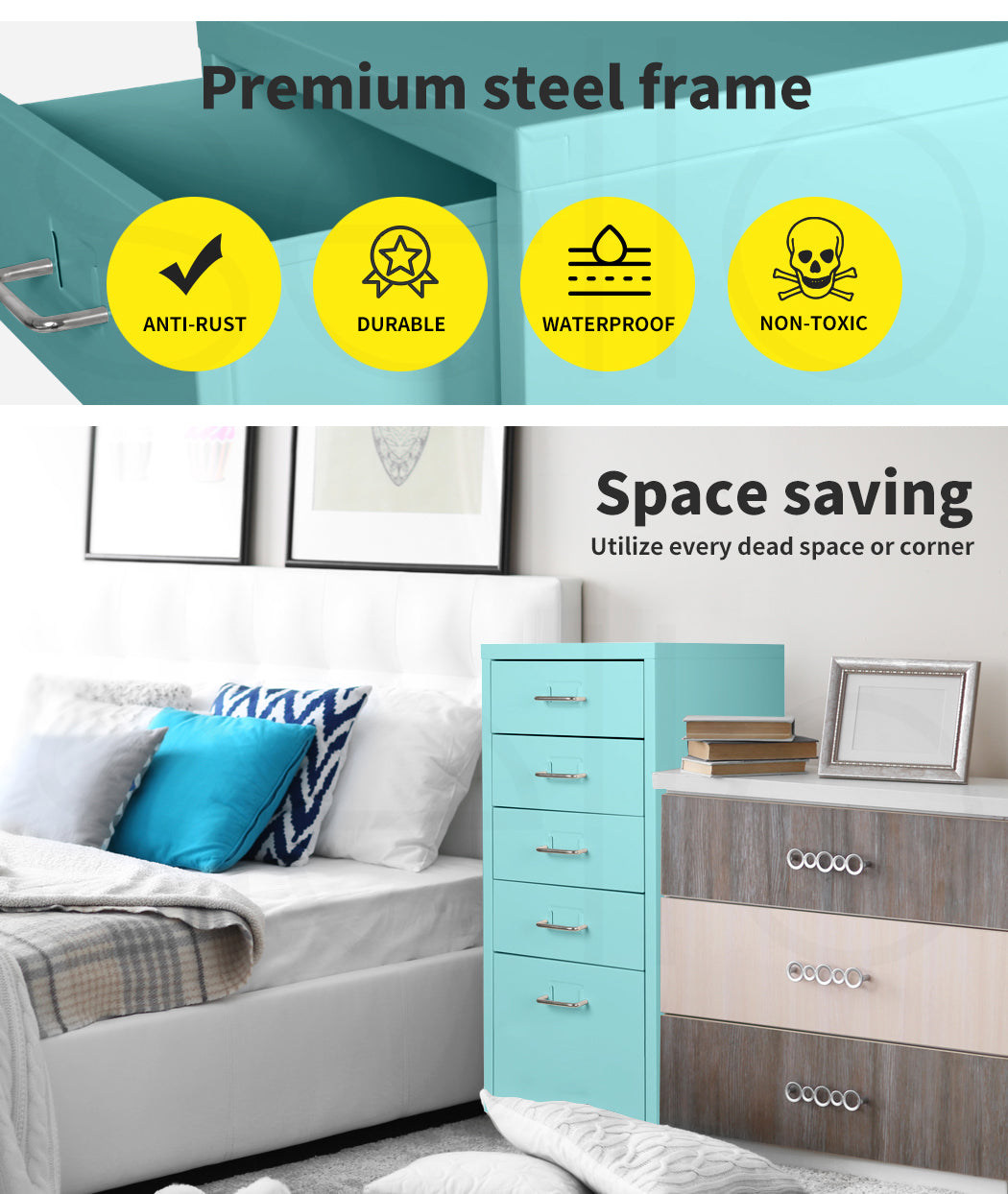 Levede 5 Drawer Office Cabinet Drawers 