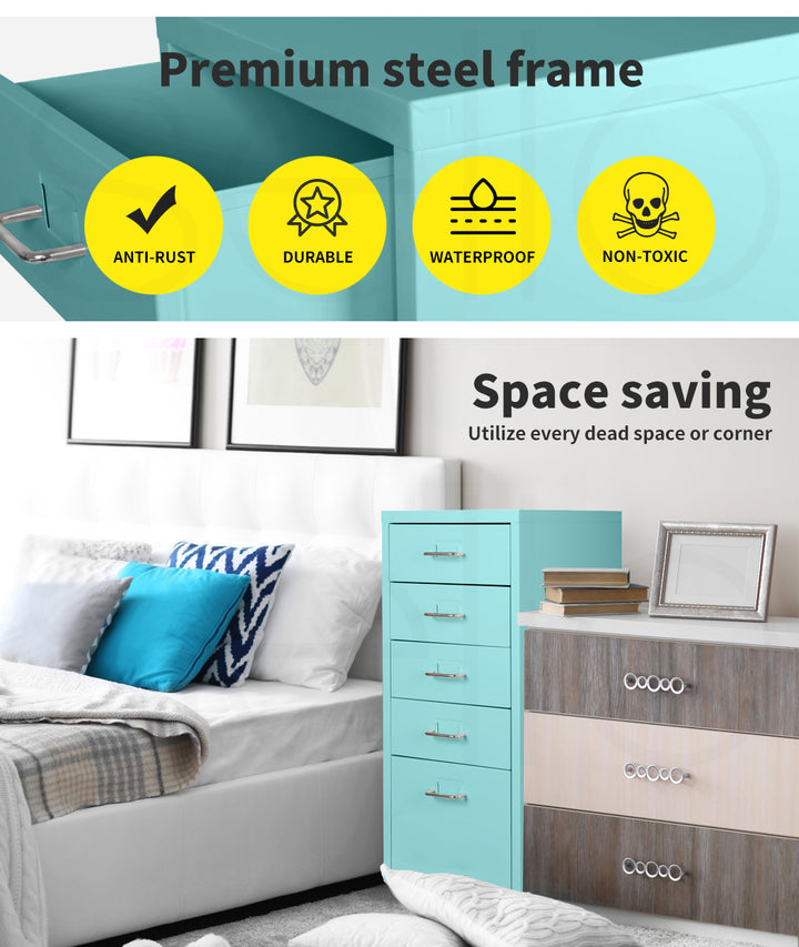 Levede 5 Drawer Office Cabinet Drawers 