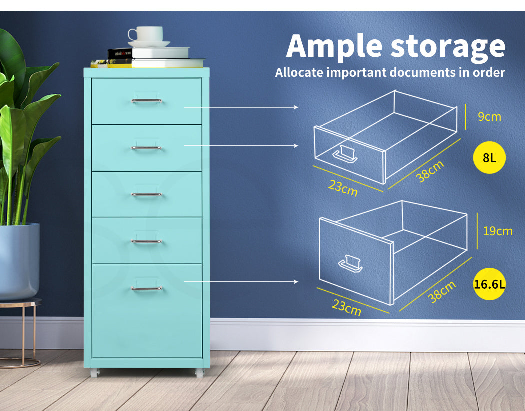 Levede 5 Drawer Office Cabinet Drawers 