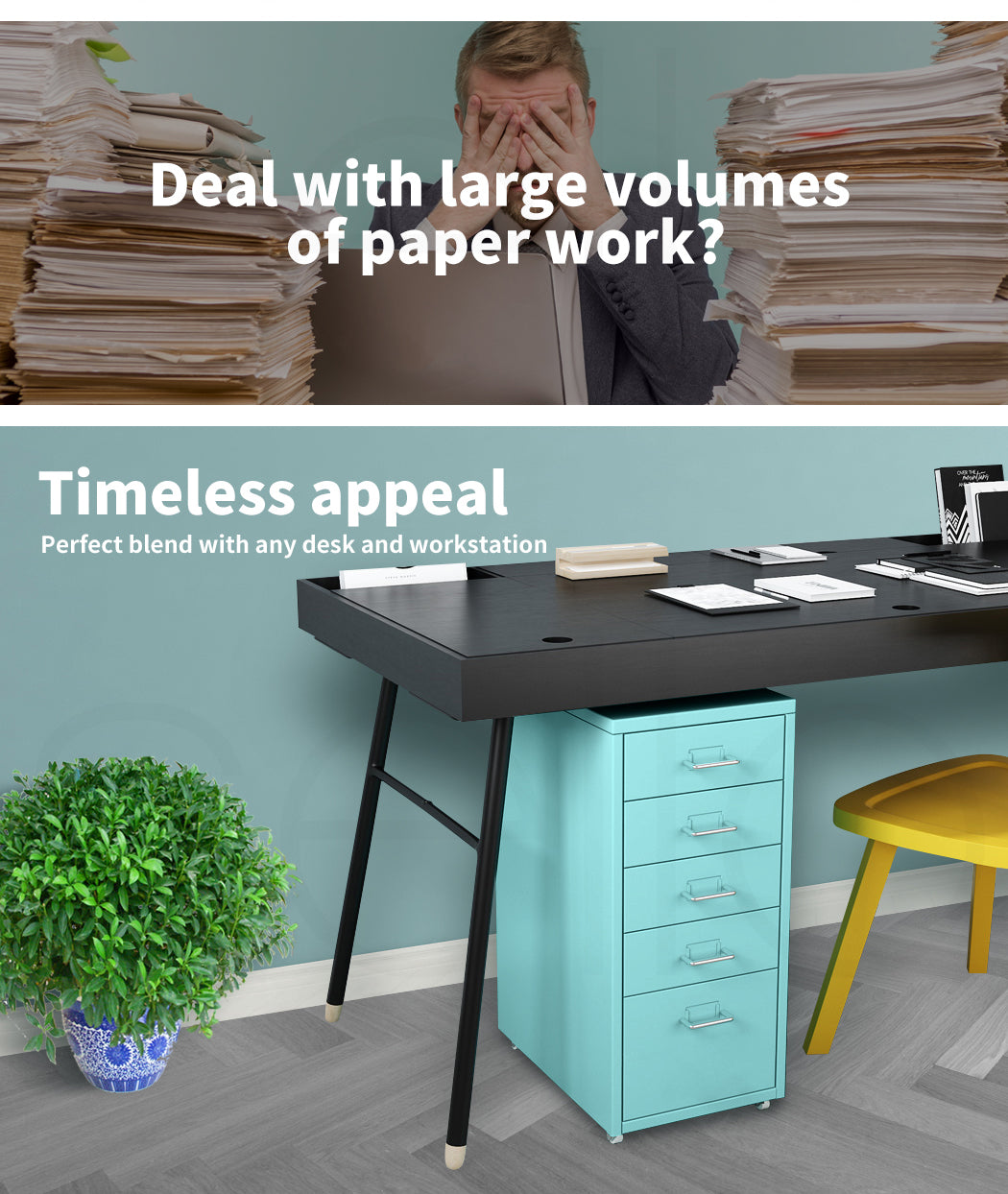 Levede 5 Drawer Office Cabinet Drawers 