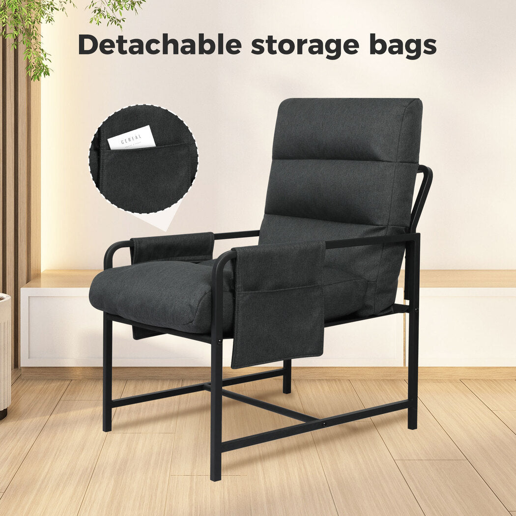 Levede Accent Armchair Gray Detachable storage bags