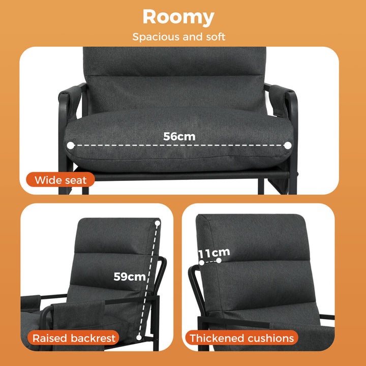 Levede Accent Armchair Gray has thick cushion 