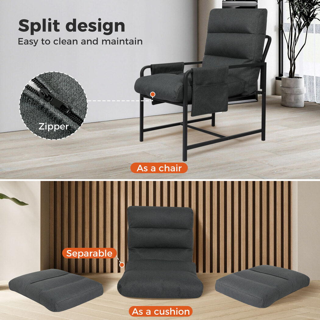 Levede Accent Armchair Gray split cushion design 