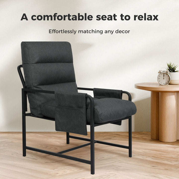 Levede Accent Armchair Gray  with coffee table 