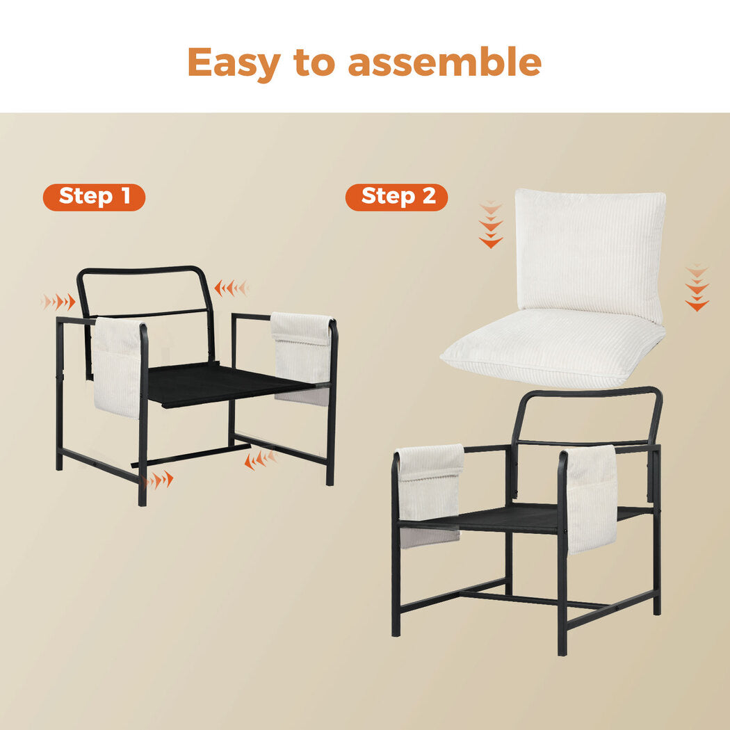 Levede Accent Armchair beige easy to assemble 
