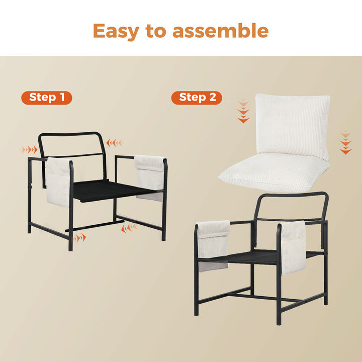Levede Accent Armchair beige easy to assemble 