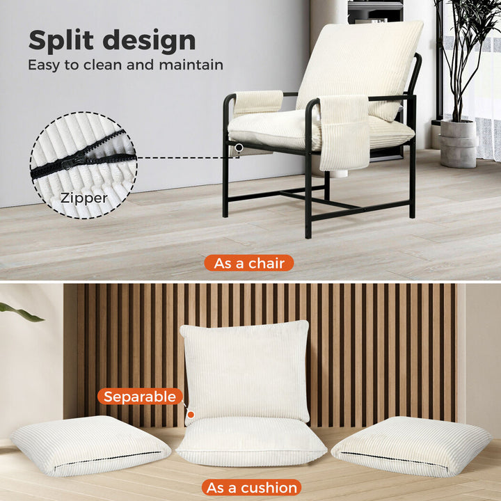Levede Accent Armchair beige split design