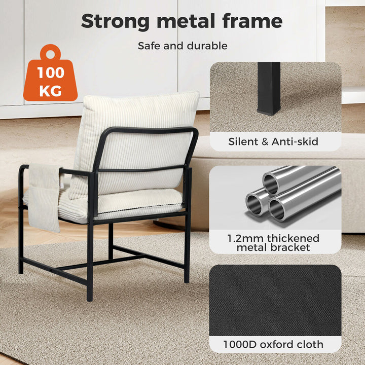 Levede Accent Armchair beige strong frame