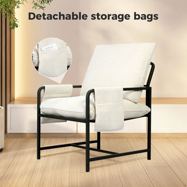 Levede Accent Armchair beige with detachable storage 
