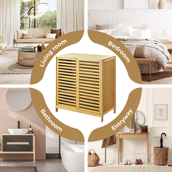 Levede Bamboo Storage Cabinet Freestanding Natural 
