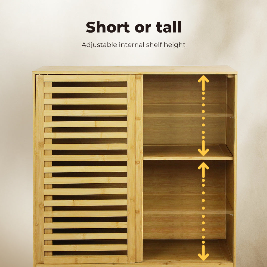 Levede Bamboo Storage Cabinet Freestanding Natural 