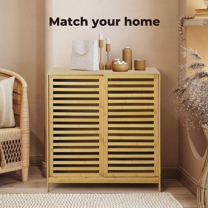Levede Bamboo Storage Cabinet Freestanding Natural