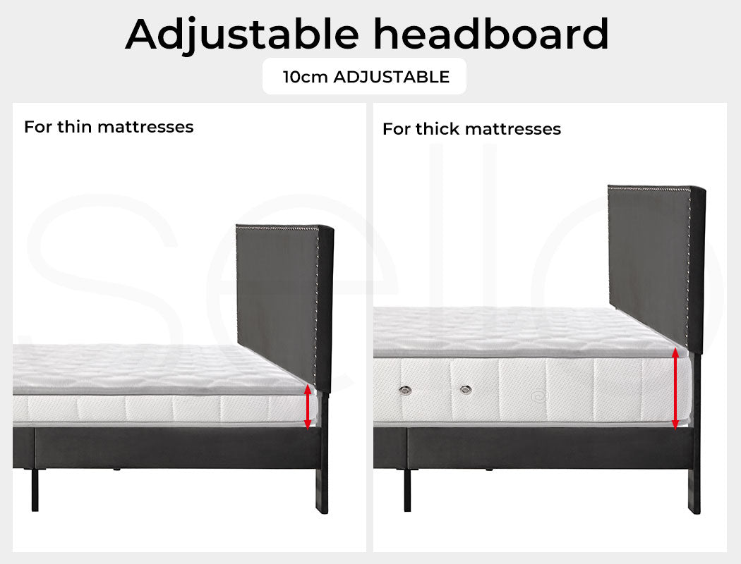 Levede Bed Frame Size with 10cm Adjustable Headboard 
