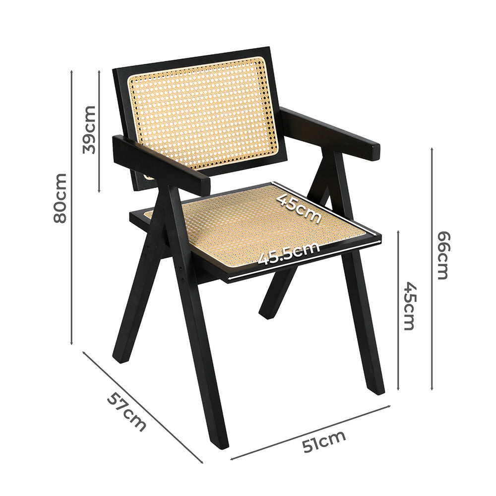 Levede Black Wicker Armchair Dimensions 