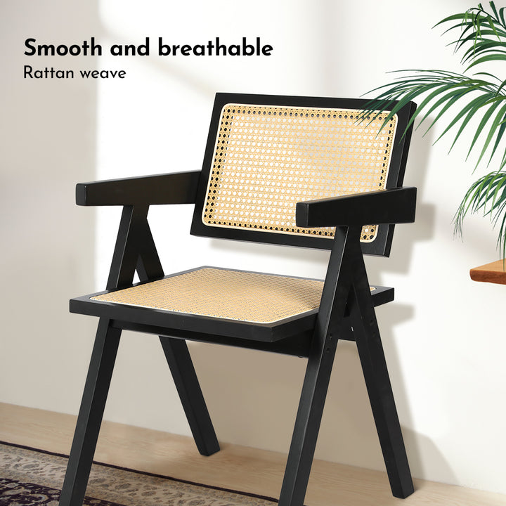 Levede Black Wicker Armchair smooth 
