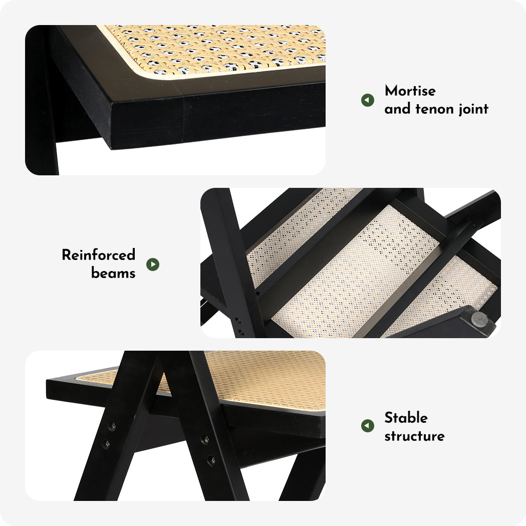 Levede Black Wicker Armchair smooth surface 