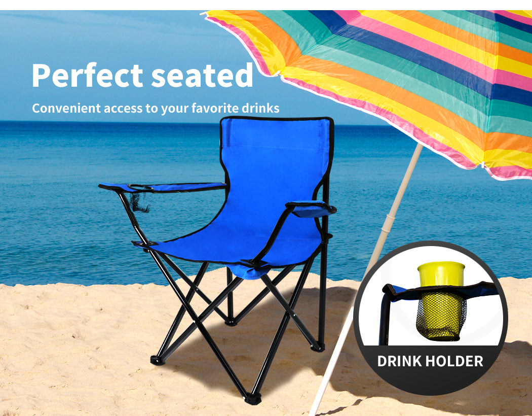 Levede Camping Chair blue at beach