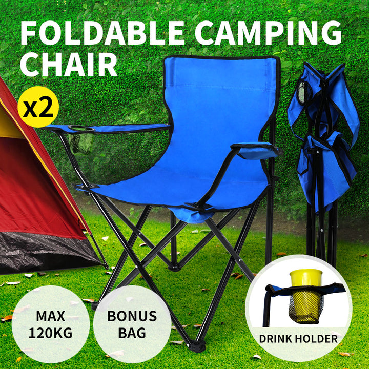 Levede Camping Chair blue with max 120 weight capacity 