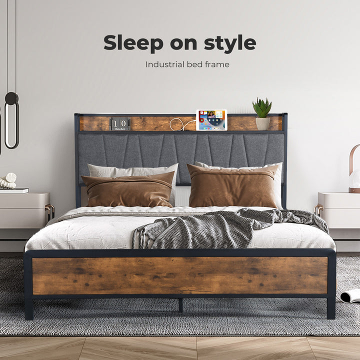 Levede Double Bed Frame Tufted Headboard 
