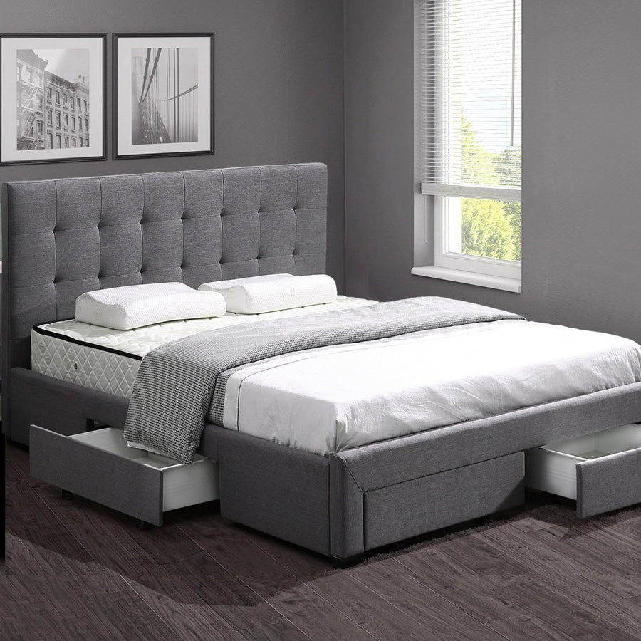 Levede Fabric Bed features Drawers