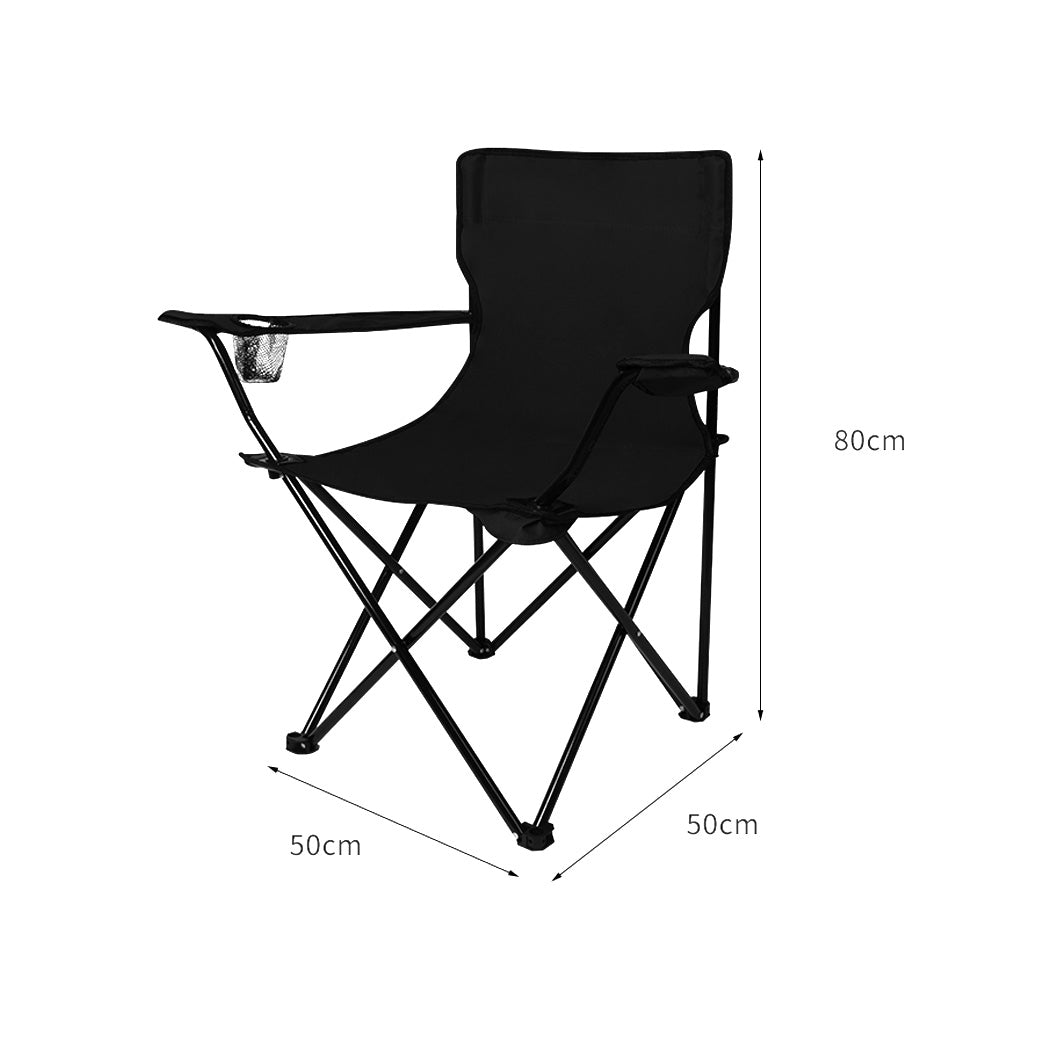 Levede Folding Camping Chair with Armrest Dimensions 