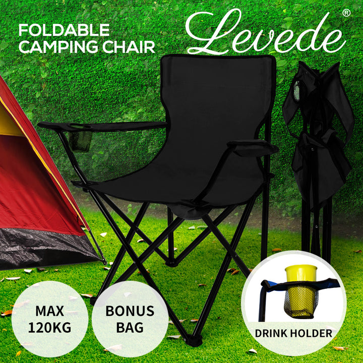 Levede Folding Camping Chair with Armrest use campaign 