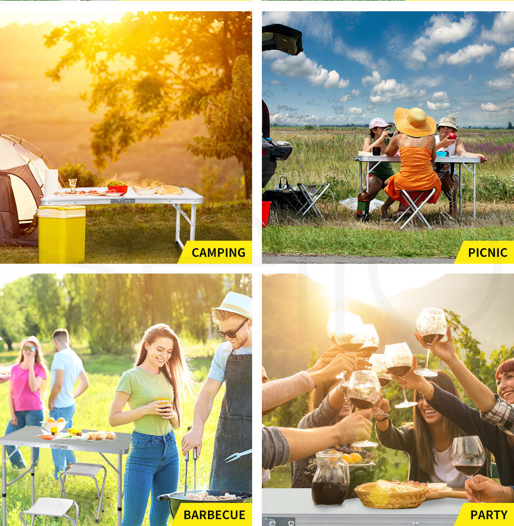 Levede Folding Camping Table set use at outdoor