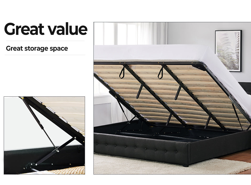 Levede Fabric Bed Frame Dark Grey 