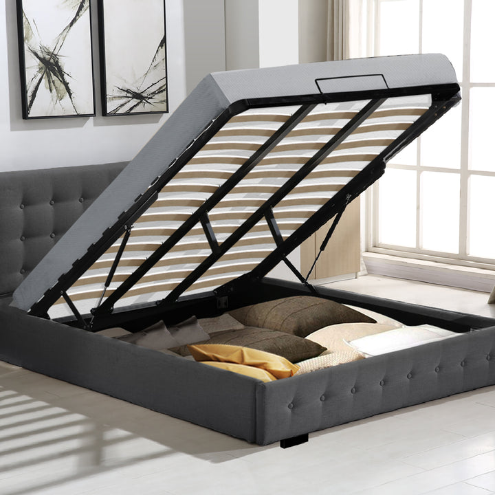 Levede Gas Lift Fabric Bed Frame 