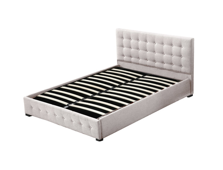 Levede Fabric Bed Frame Gas Lift Beige 