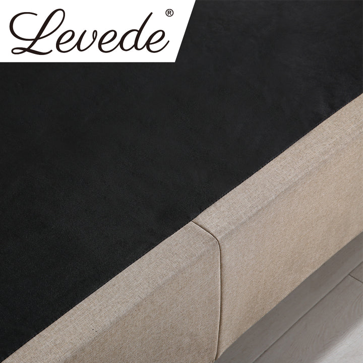 Levede Gas Lift Fabric Queen Bed Frame base