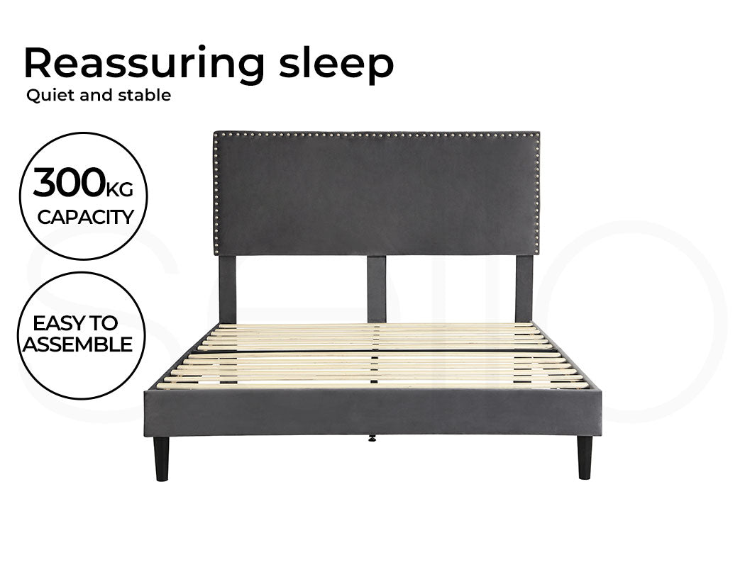 Levede Grey bed frame Headboard 