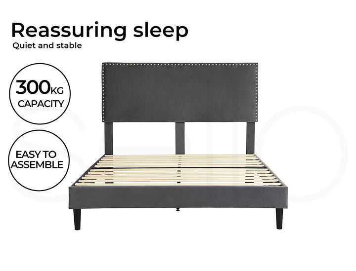 Levede Grey bed frame Headboard 