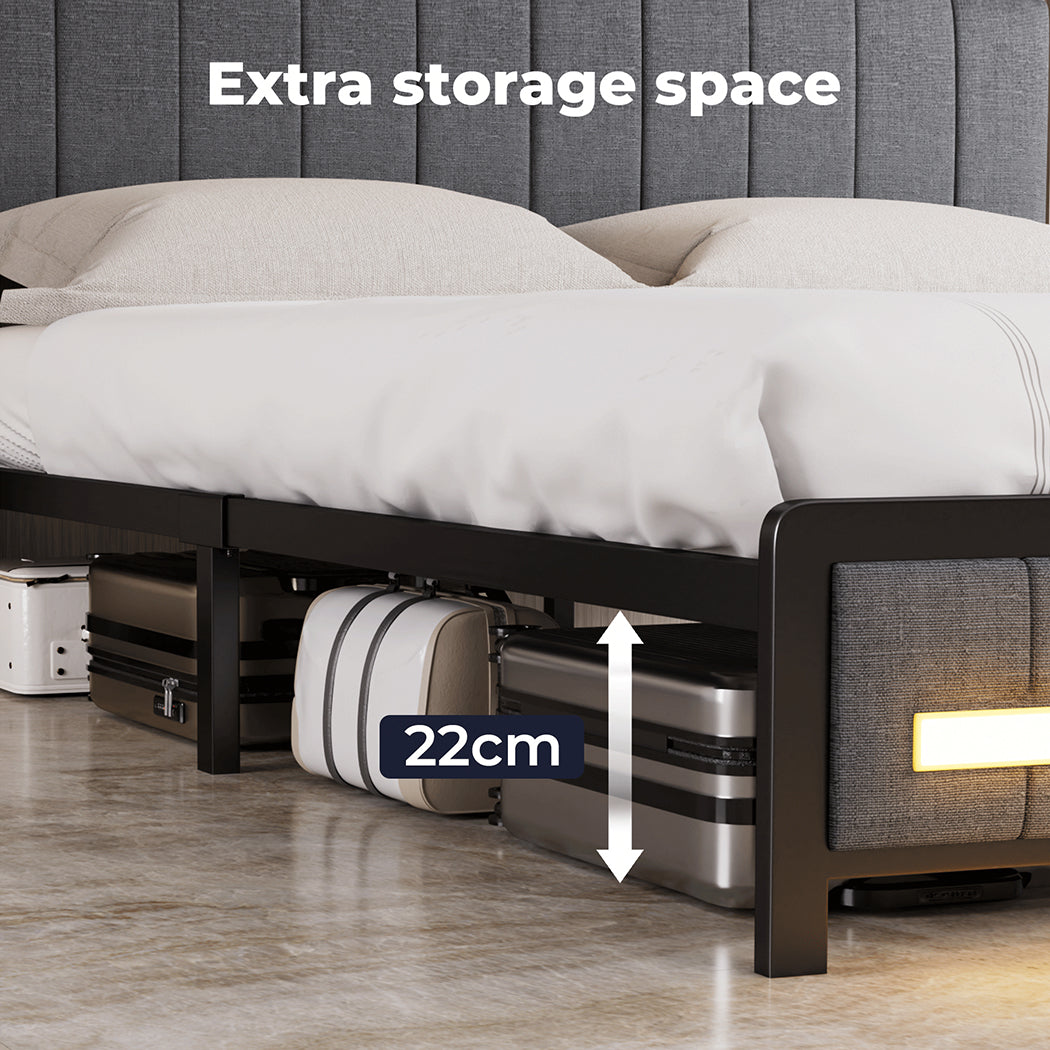 Levede Metal Bed Frame underneath space 